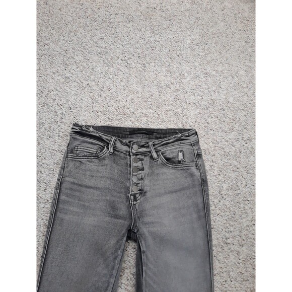 27 Flying Monkey High Rise Ankle Skinny Exposed Buttonfly Crop Fray Hem - Picture 2 of 6